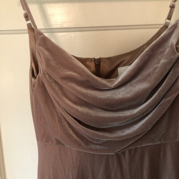 Revelry Skye Velvet Maxi Slip Dress Gold Champagne Size 4 - Picture 5 of 7